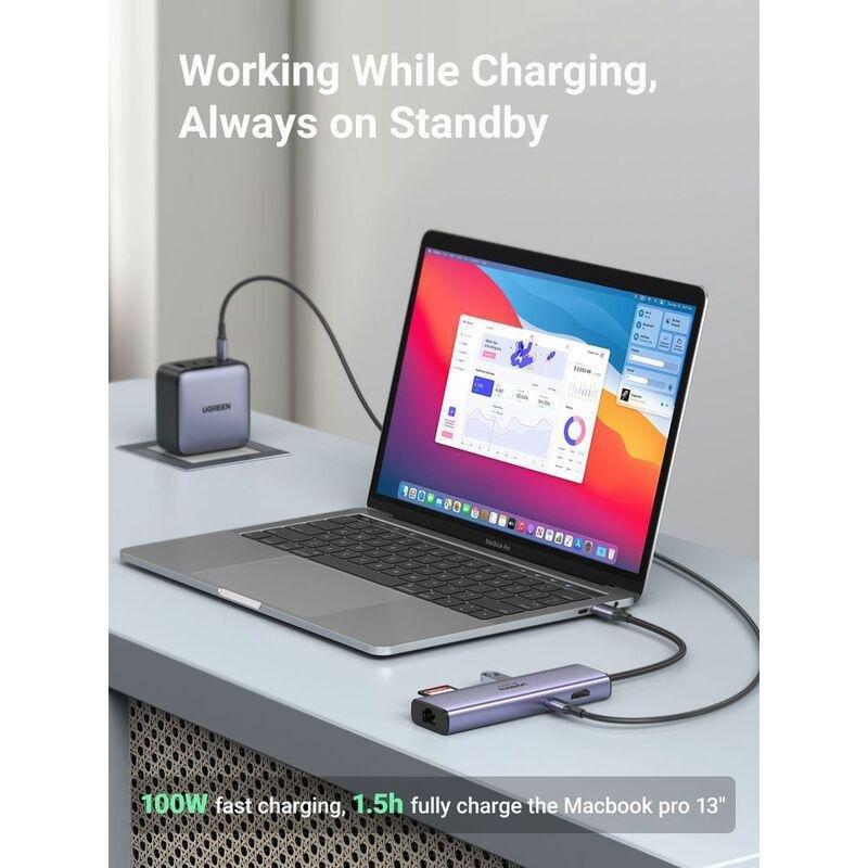 UGREEN 7-in-1 Multiport Adapter 4K 60Hz HDMI To USB-C 100W PD/SD, , large image number 7
