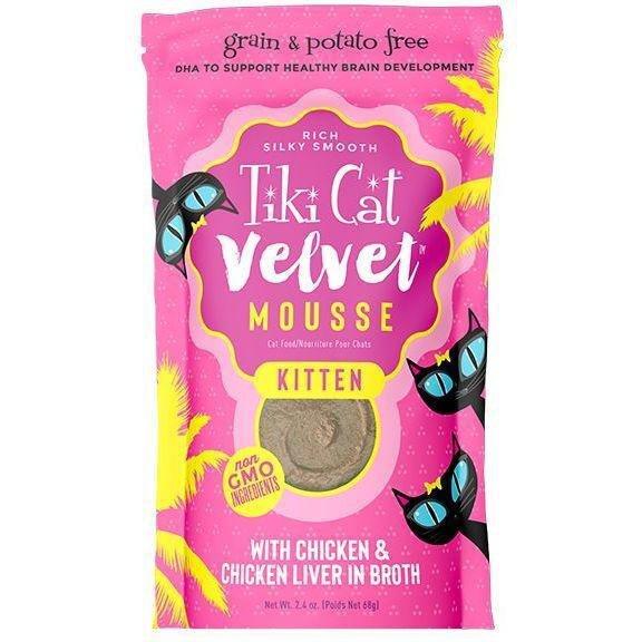 Tiki Cat Velvet Mousse Wet Cat Food Kitten Chicken - 2.4 Oz. Pouch, , large image number 0