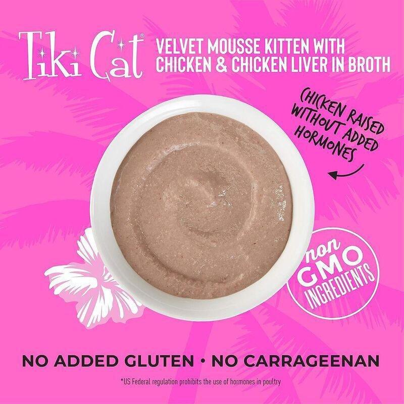 Tiki Cat Velvet Mousse Wet Cat Food Kitten Chicken - 2.4 Oz. Pouch, , large image number 2