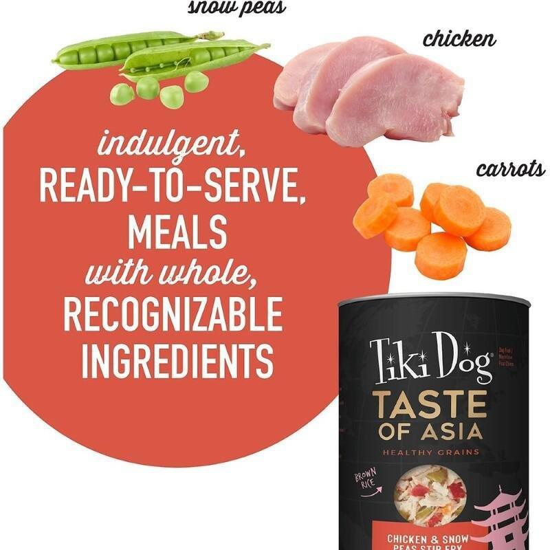 TIKI DOG - Tiki Dog Taste of Asia! Chicken & Snow Peas Stir Fry 12Oz Can