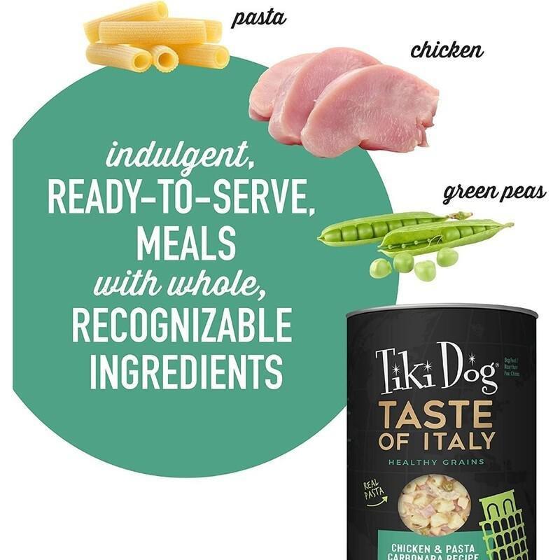 Tiki Dog Taste of Italy! Chicken & Pasta Carbonara 12 Oz Can, , large image number 2