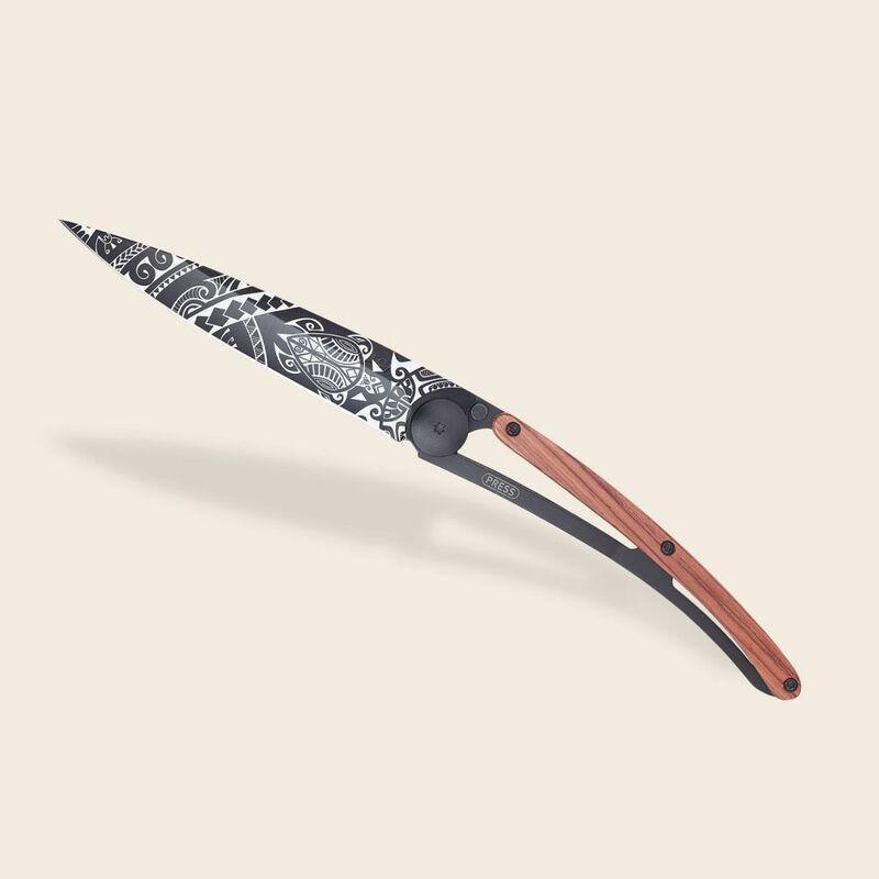 Deejo 37G Pocket Knife - Coral Wood/Polynesian (Grey), , large image number 1