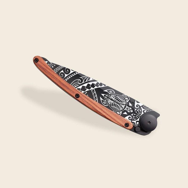 Deejo 37G Pocket Knife - Coral Wood/Polynesian (Grey), , large image number 2