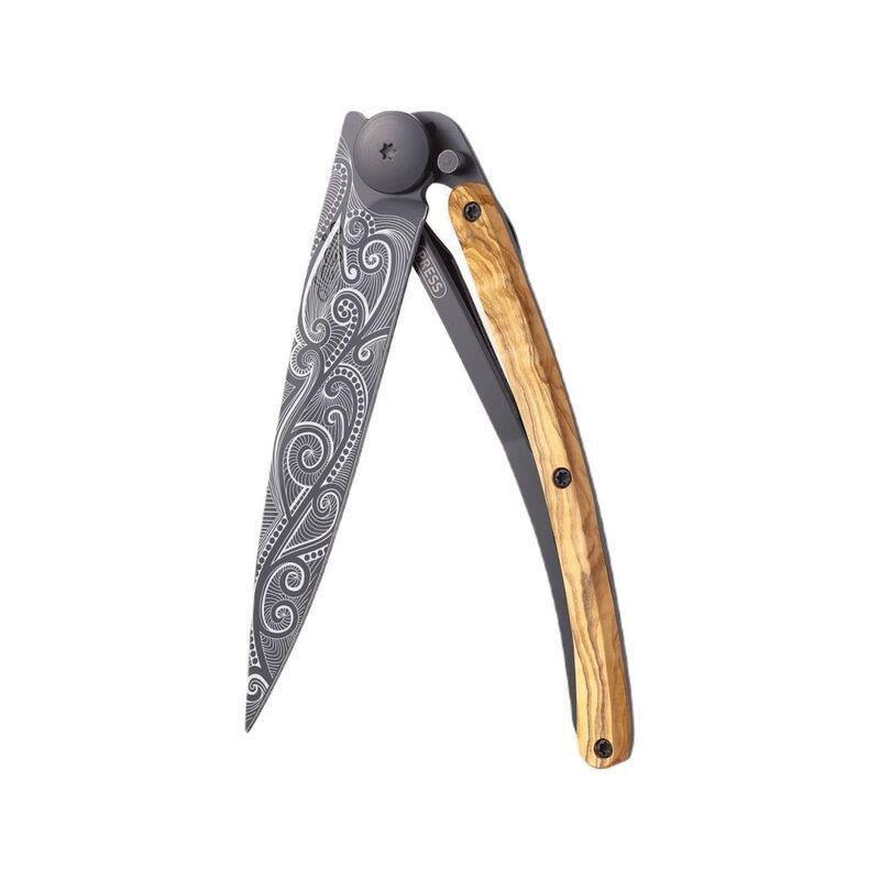 Deejo 37G Pocket Knife - Olive Wood/Pacific (Grey), , large image number 0