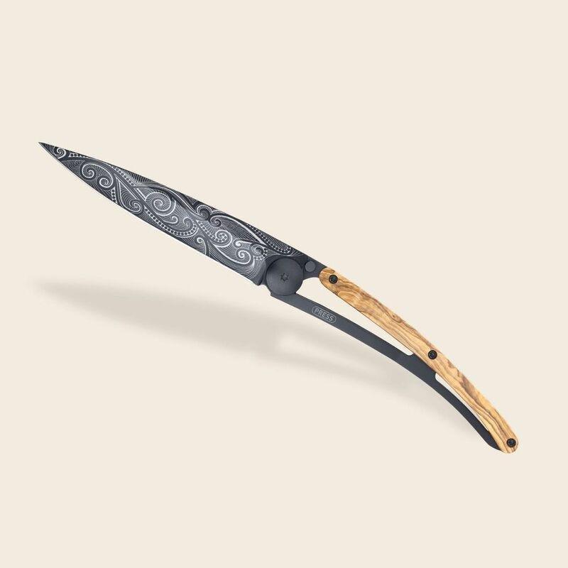 Deejo 37G Pocket Knife - Olive Wood/Pacific (Grey), , large image number 1