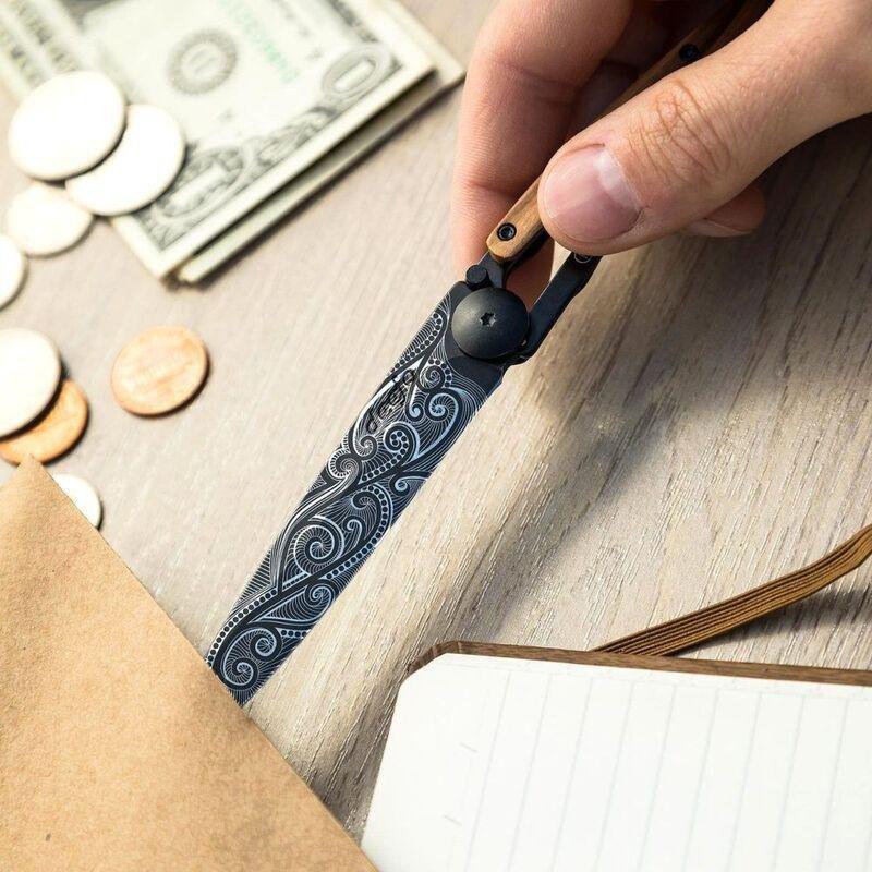 Deejo 37G Pocket Knife - Olive Wood/Pacific (Grey), , large image number 5