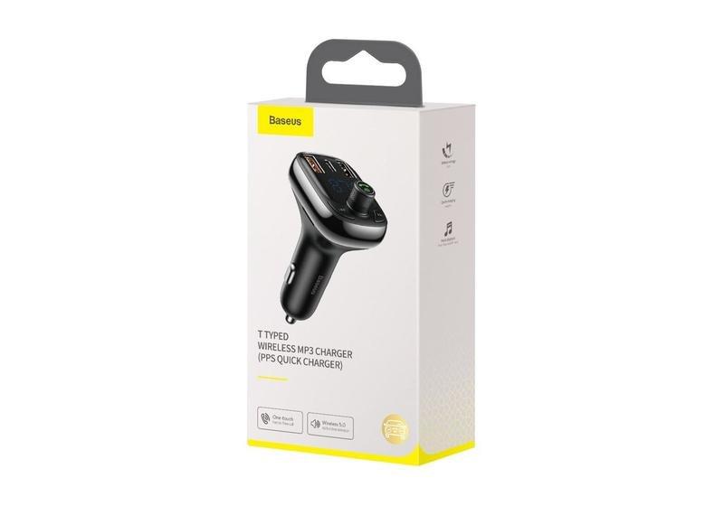 Baseus T typed S-13 wireless MP3 car charger PPS Quick Charger-EU - Black, , large image number 3