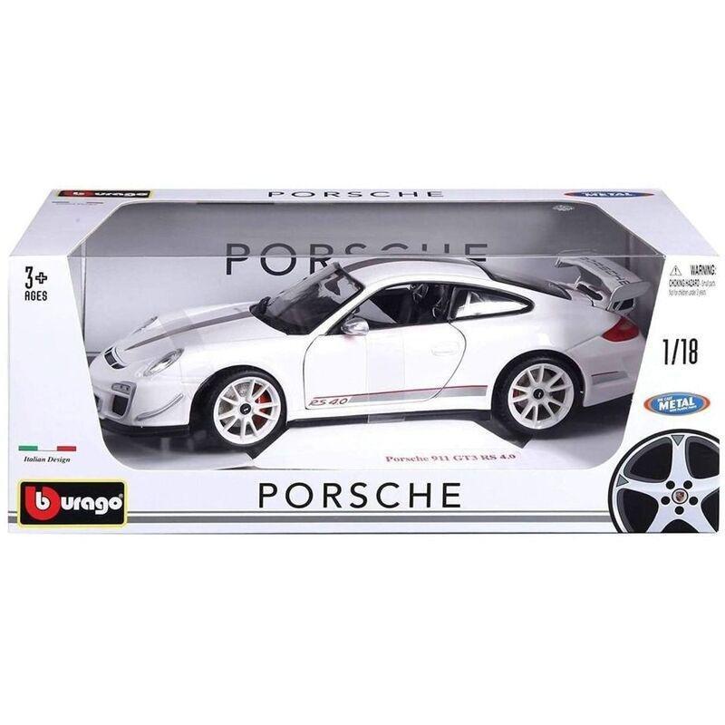 BBurago Porsche Gt3 Rs 4.0 1.18 Scale Die-Cast Model - White, , large image number 1