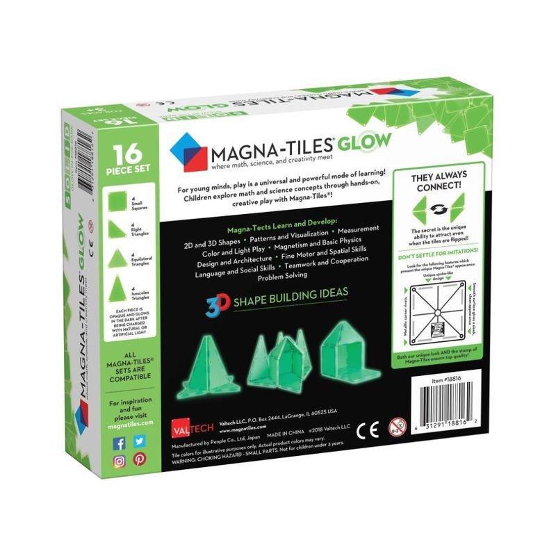 Magna-Tiles Glow 16 Piece Magnetic Building Set, , large image number 2