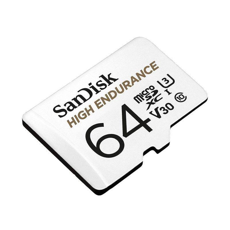 Sandisk 64GB High Endurance MicroSDHC Memory Card with Adapter for Dashcams and Home, , large image number 0