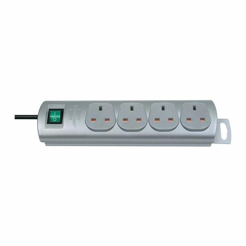 Brennenstuhl Prem Socket 4-Way Silver 1.5 Mtr Mtr, , large image number 0