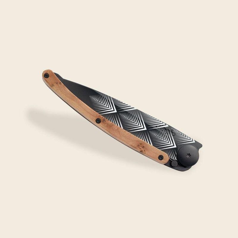 Deejo 37G Pocket Knife - Juniper Wood/Art Deco (Grey), , large image number 2