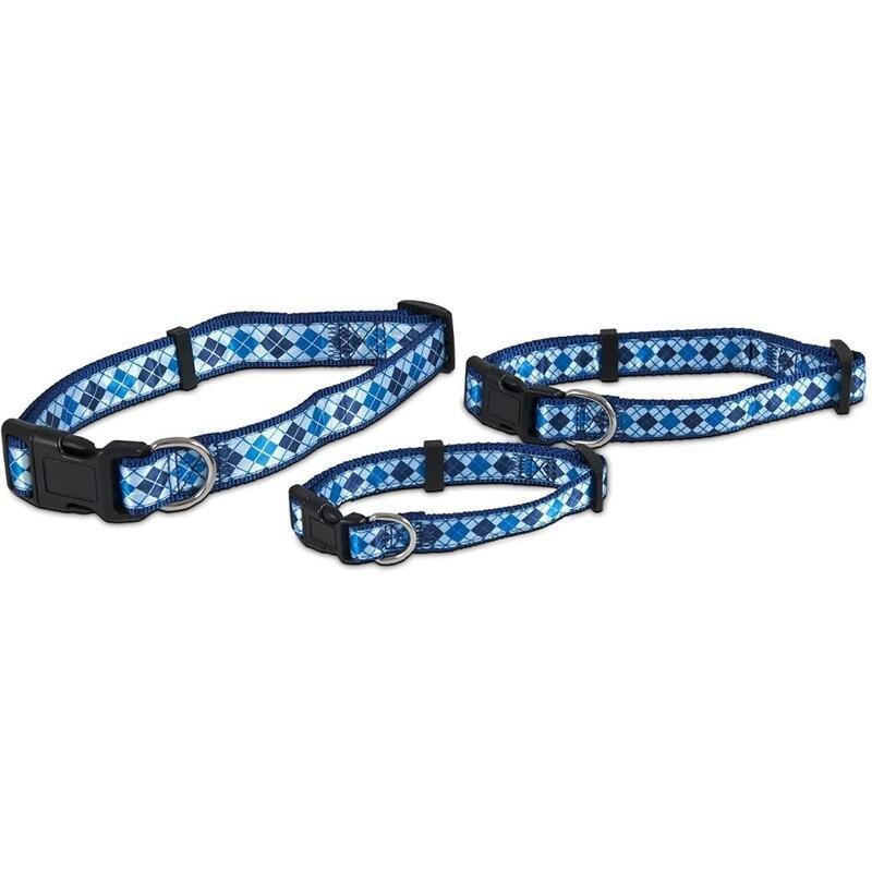 Aspen Pet 11460 Collar For Pets - 3/4 By 14 To 20-Inch - Harlequin Blue, , large image number 0