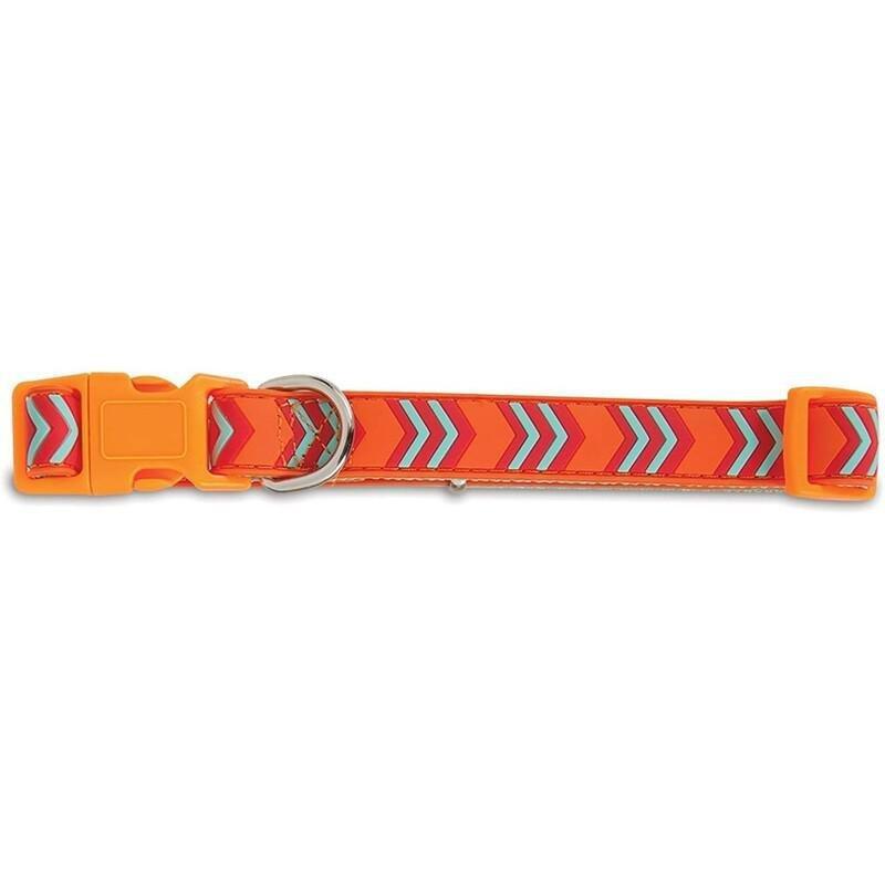 Doskocil Aspen Pet Products Petmate Rubber Collar - Chevron Orange - 3/4" x 14-20", , medium