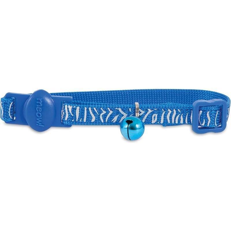 Petmate Cat Reflective Tiger Collar - 8-12" - Blue, , large image number 0