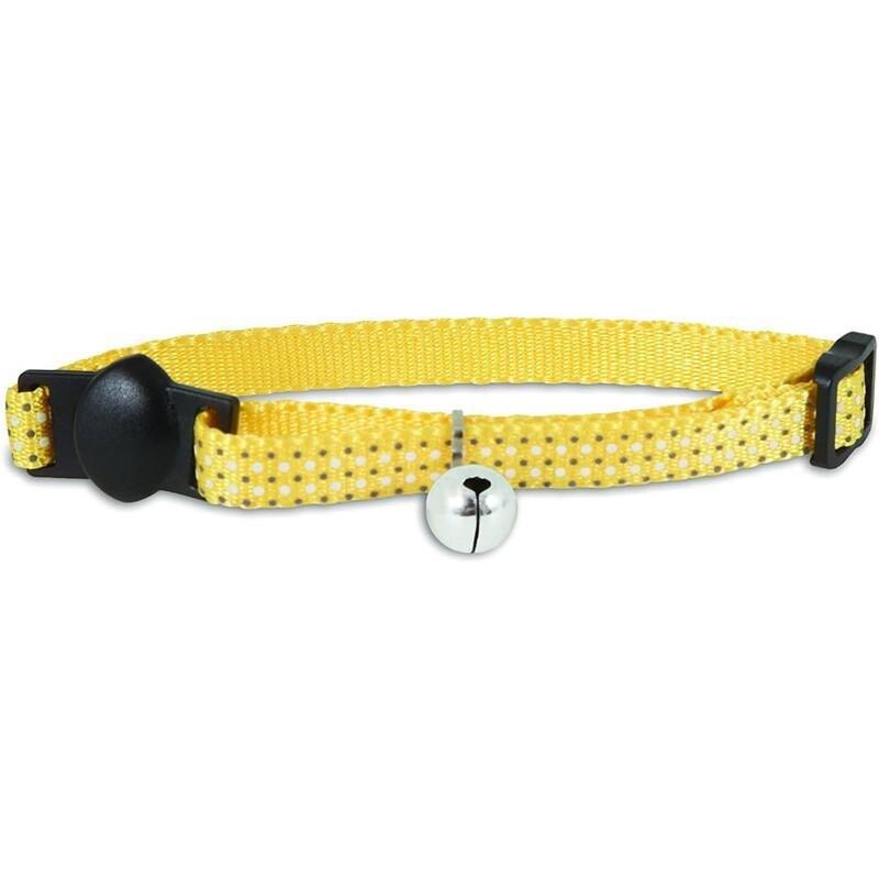 Petmate Glow Dots Adjustable Collar - 3/8" x 8-12" - Yellow, , medium