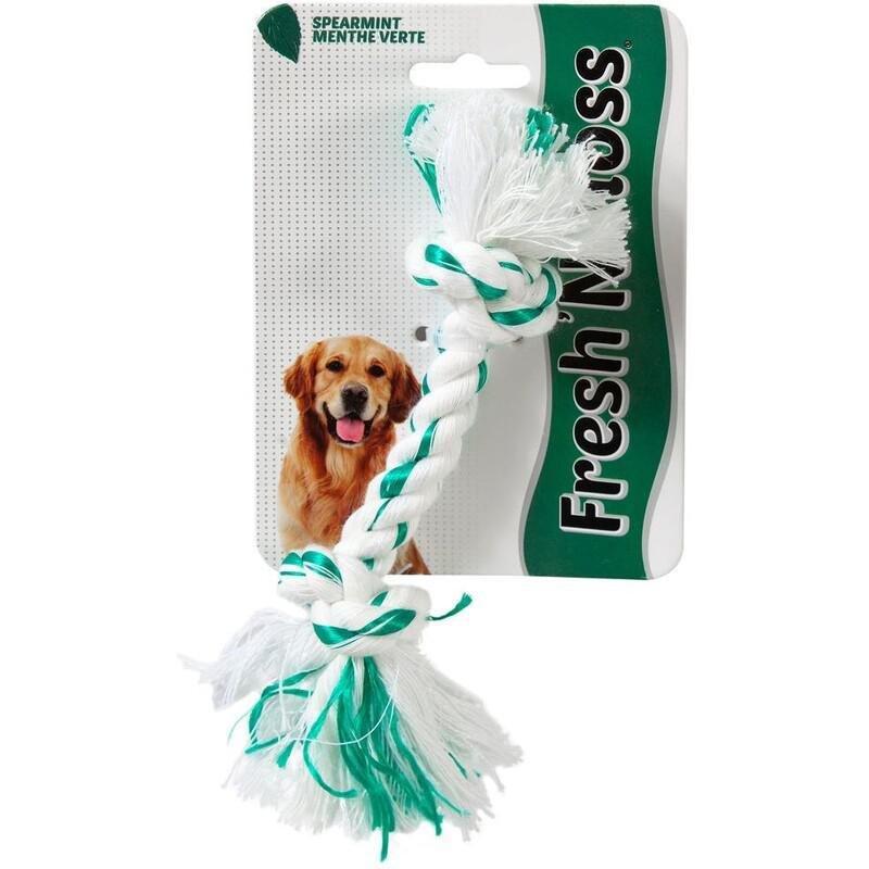 Fresh 'N Floss Booda Fresh N Floss 2 Knot Bone Rope Dog Toy - Large - Spearmint, , medium