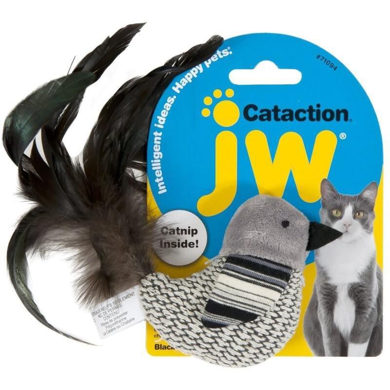 JW Cat Action Bird Toy - Black/White, , large image number 0