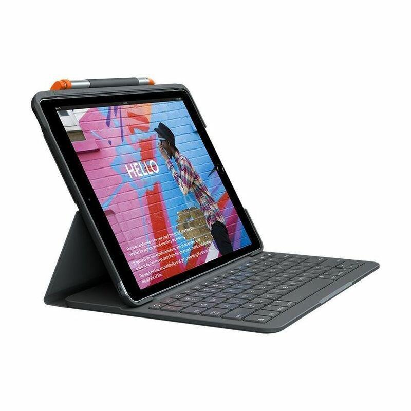 Logitech Slim Folio Keyboard Case Arabic Graphite for iPad 7th Gen, , large image number 0