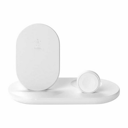 BELKIN - Belkin 3-In-1 Wireless Pad/Stand/Apple Watch White