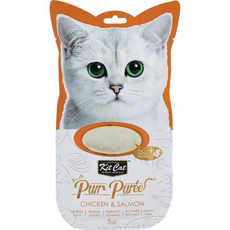 Kit Cat Puree Chicken & Salmon, , large image number 0
