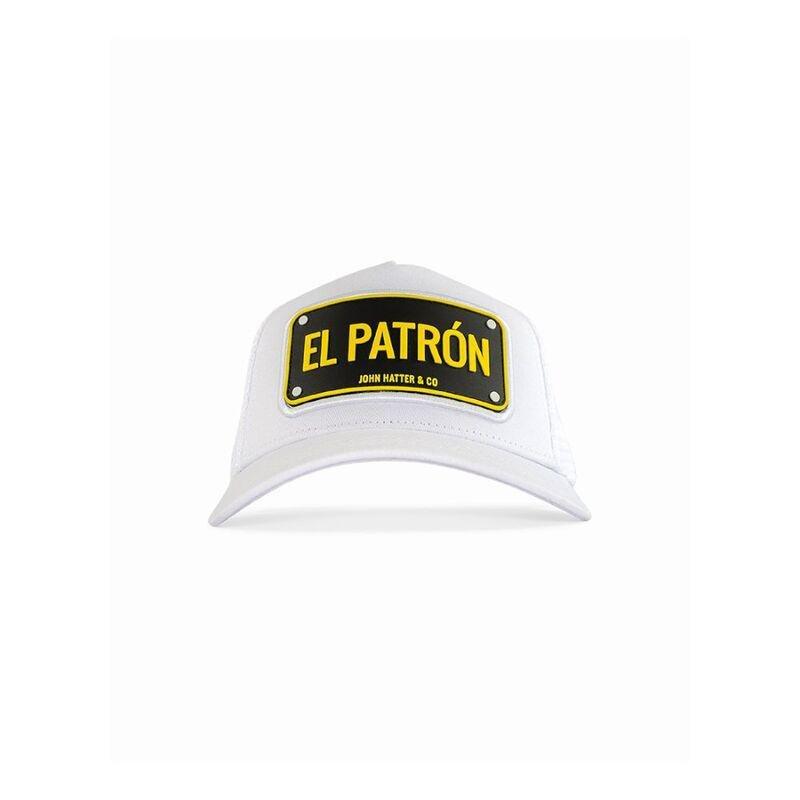 John Hatter El Patron White Rubber Patch Cap Unisex Cap White, , large image number 1
