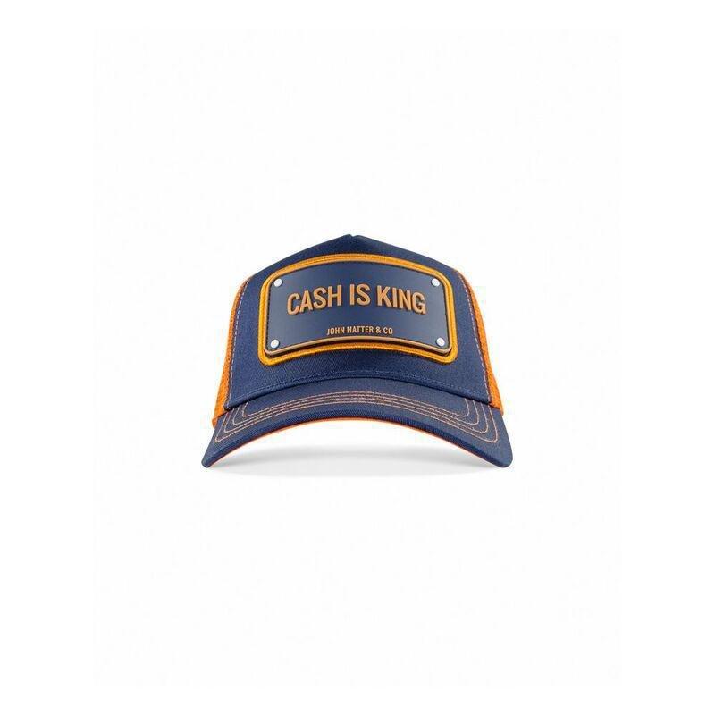 John Hatter Cash Is King Rubber Patch Cap Unisex Cap Orange And Navy, , large image number 1