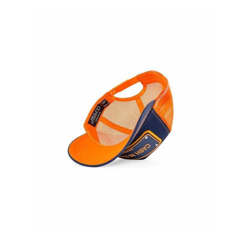 John Hatter Cash Is King Rubber Patch Cap Unisex Cap Orange And Navy, , large image number 3