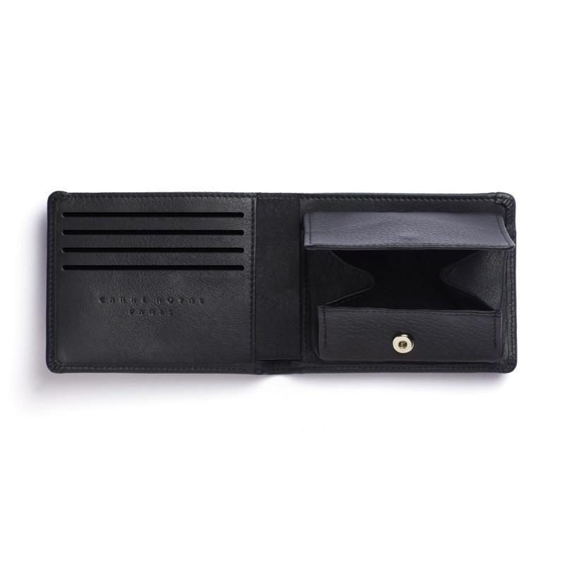 Carre Royal Portefeuille Porte-Carte Avec Monnaie Leather Wallet Black, , large image number 1