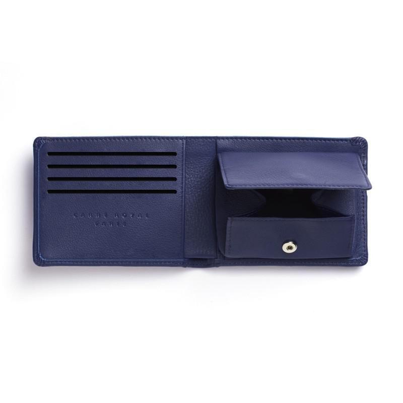 Carre Royal Portefeuille Porte-Carte Avec Monnaie Leather Wallet Blue, , large image number 1