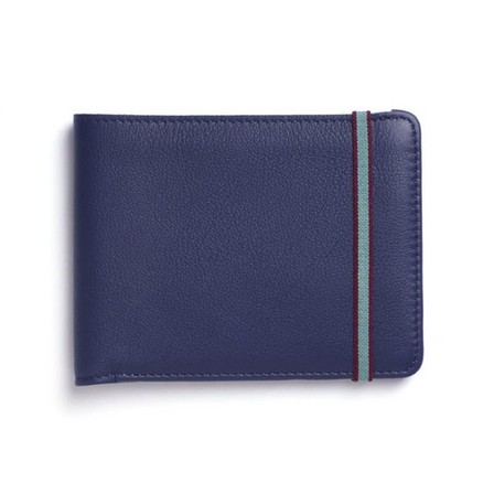 CARRE ROYAL - Carre Royal Portefeuille Porte-Carte En Cuir Leather Wallet Blue