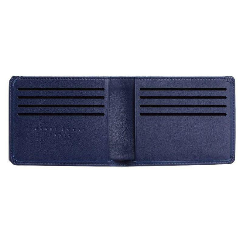 Carre Royal Portefeuille Porte-Carte En Cuir Leather Wallet Blue, , large image number 1