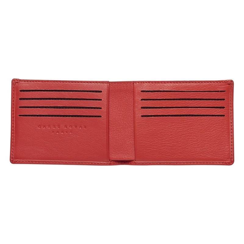Carre Royal Portefeuille Porte-Carte En Cuir Leather Wallet Red, , large image number 1