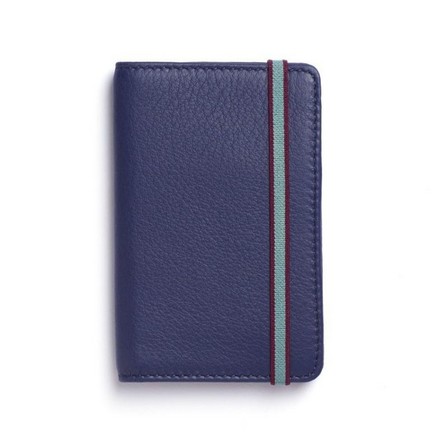 CARRE ROYAL - Carre Royal Porte-Carte Leather Wallet Blue