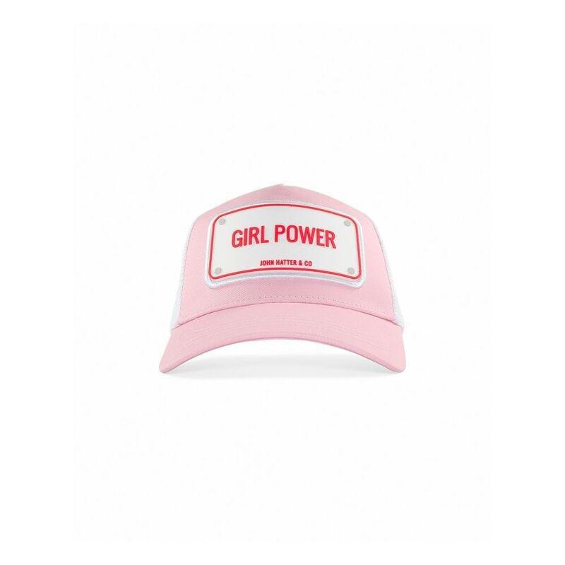 John Hatter Girl Power Rubber Patch Cap Unisex Cap Pink & White, , large image number 1