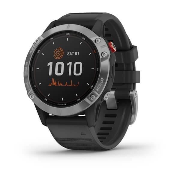 Garmin Fenix 6 Solar 47mm Silver with Black Band, , large image number 0