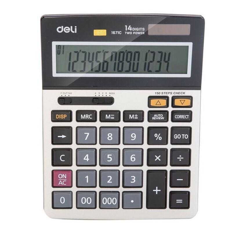 Deli Calculator Metal 12 Digits Silver, , large image number 0