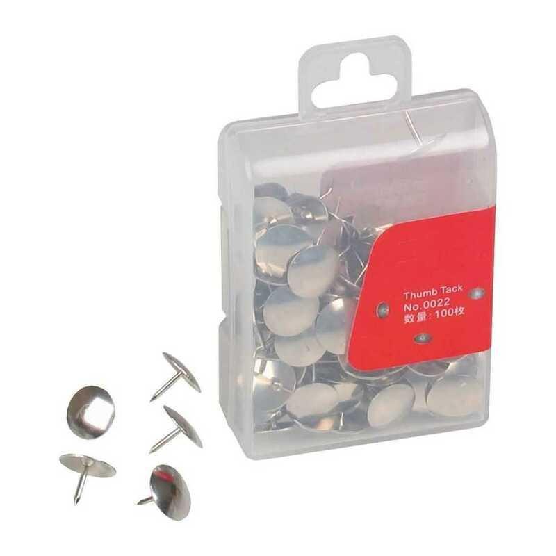Deli Thumb Tacks 10 mm 3/8'100 Pcs Per Pp Box, , large image number 0