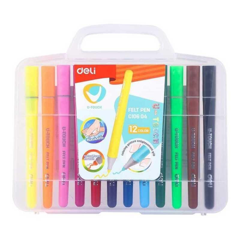 Deli Felt Pen 12 Colors, , large image number 1