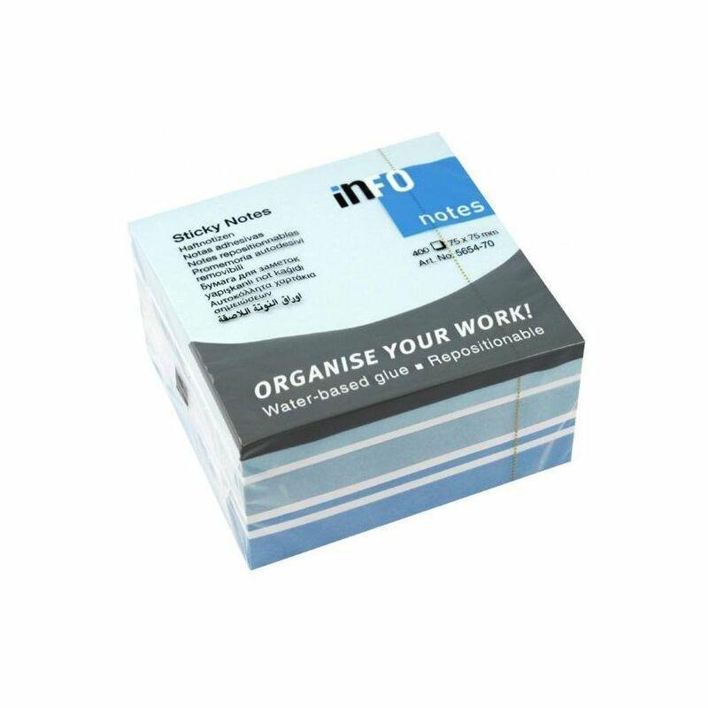 Info Mix Cube 400 Sheets 75X75 Assorted Blue, , large image number 0