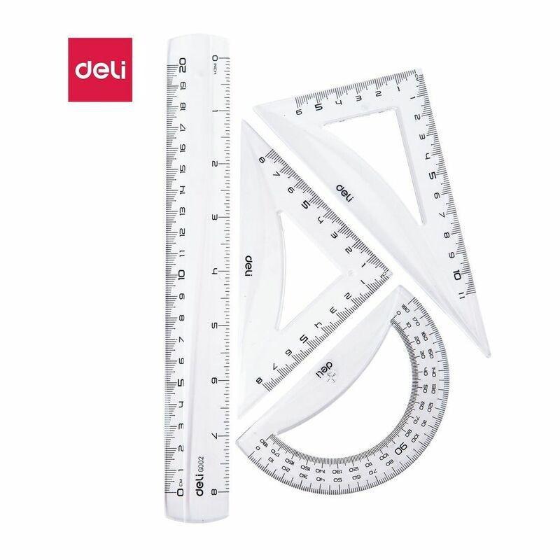 Deli Drafting Set 4 Pcs Transparent, , large image number 0