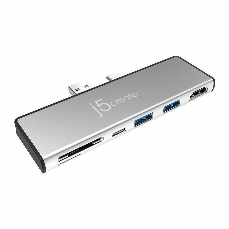J5 Ultra-Drive Mini Dock for Surface Pro 7 Silver, , large image number 0