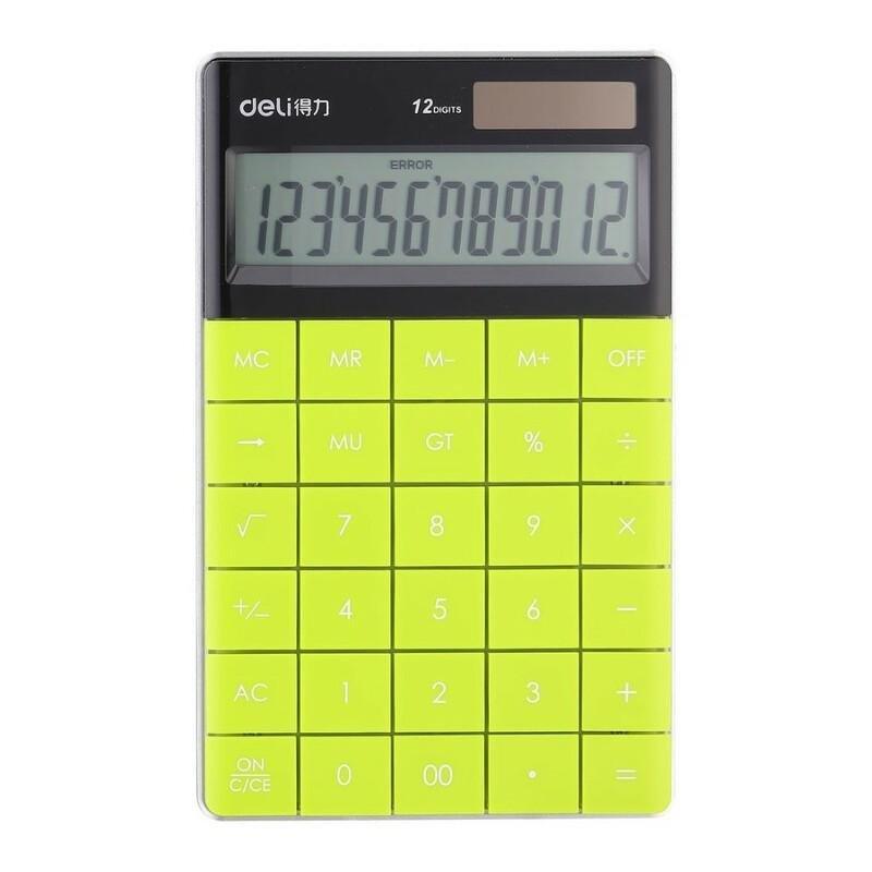 Deli Calculator Plastic 12 Digits Yellow, , large image number 0