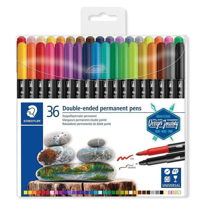 Staedtler Double-Ended Permanent Pens - Assorted Colours (Pack Of 36), , large image number 0