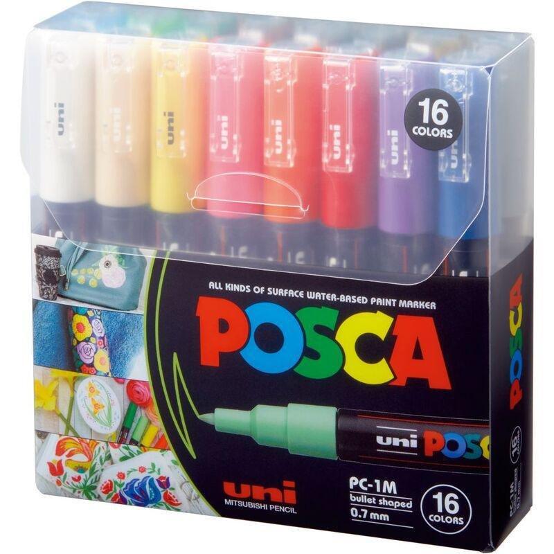 Uni Ball Uni Posca Water-Based Bullet-Tip Markers PC-1M (16 Colors), , medium