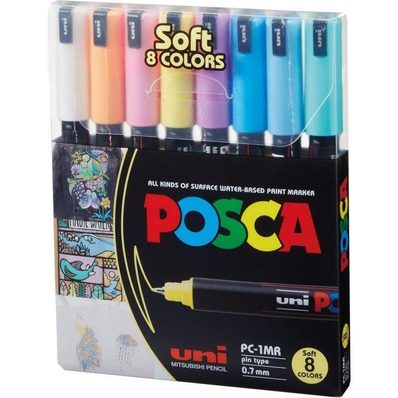 Uni Ball Uni Posca Water-Based 0.7mm Ultra-Fine Markers PC-1MR (8 Colors), , medium