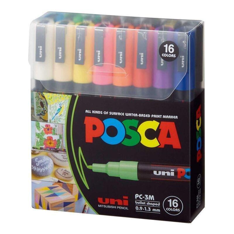 Uni-Ball Posca PC-3M Bullet Shaped Markers (Set of 16), , medium