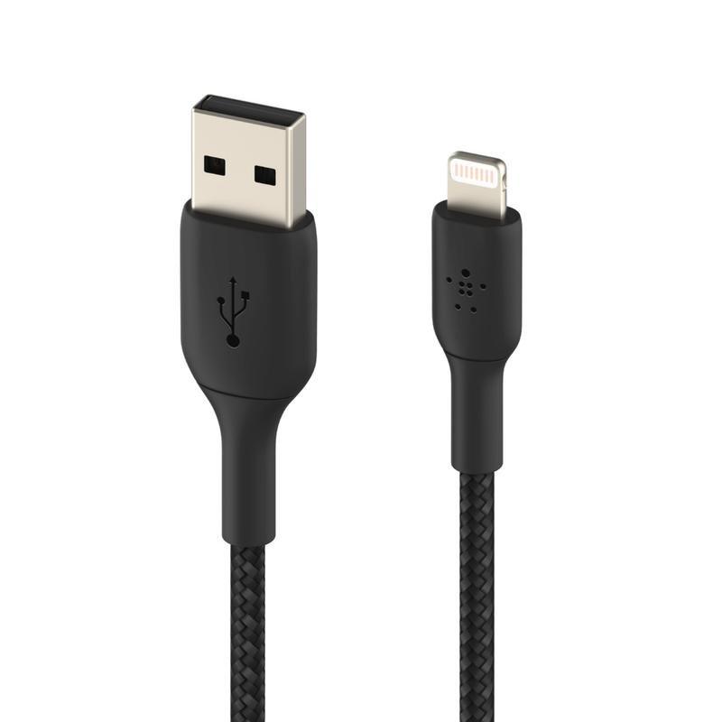 Belkin BoostCharge Lightning to USB-A Braided 3m Black, , large image number 1