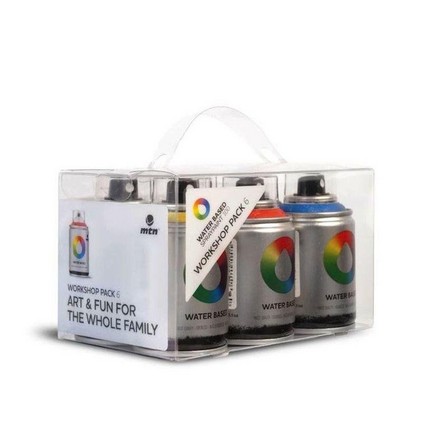 MONTANA COLORS SL - Montana Colors MTN WB 100 Water Based Spray Paint Workshop Pack (Pack of 6)