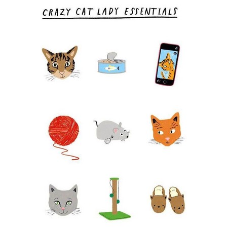 PIGMENT PRODUCTIONS - 20th Century Icons Crazy Cat Essentials Greeting Card (130 x 176cm)